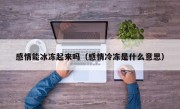 感情能冰冻起来吗（感情冷冻是什么意思）