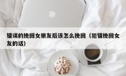 错误的挽回女朋友后该怎么挽回（犯错挽回女友的话）