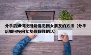 分手后如何挽回爱情挽回女朋友的方法（分手后如何挽回女友最有效的话）