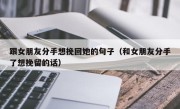 跟女朋友分手想挽回她的句子（和女朋友分手了想挽留的话）