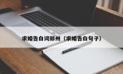 求婚告白词郑州（求婚告白句子）