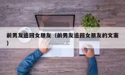 前男友追回女朋友（前男友追回女朋友的文案）