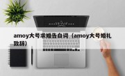amoy大号求婚告白词（amoy大号婚礼致辞）