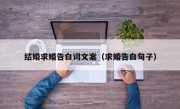 结婚求婚告白词文案（求婚告白句子）