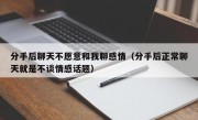 分手后聊天不愿意和我聊感情（分手后正常聊天就是不谈情感话题）
