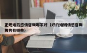 正规婚后感情咨询哪家好（好的婚姻情感咨询机构有哪些）