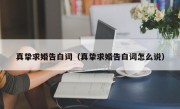 真挚求婚告白词（真挚求婚告白词怎么说）