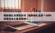 新郎婚礼深情告白词（新郎婚礼告白一分钟!别再说你不善言辞喽!）