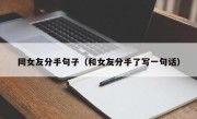 同女友分手句子（和女友分手了写一句话）