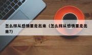 怎么样从感情里走出来（怎么样从感情里走出来?）