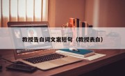 教授告白词文案短句（教授表白）