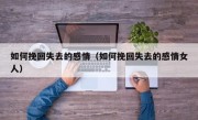 如何挽回失去的感情（如何挽回失去的感情女人）